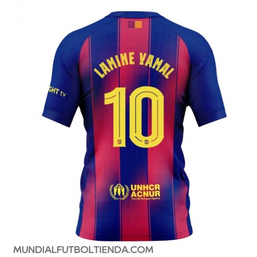 Camiseta Barcelona Lamine Yamal #10 Primera Equipación Replica 2025-26 mangas cortas